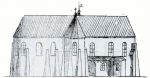 Widok kościoła dominikanów sprzed 0 1789 r., retrospektywny rysunek R. Zanibala z 2 poł. XIX w.